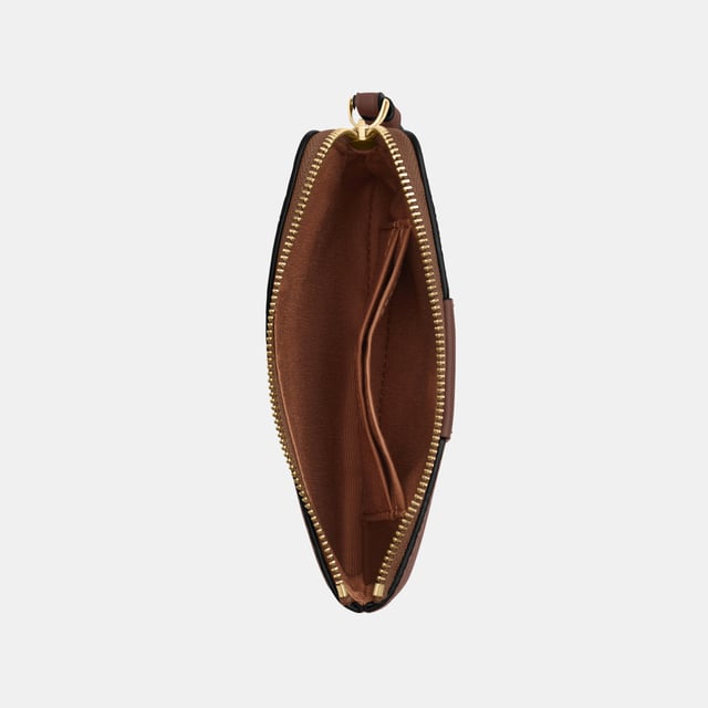 Corner Zip in Signature Canvas with Leather Stripe, Two credit card slots,  Length: 16.00 cm,  Width: 1.50 cm,  Height: 10.00 cm