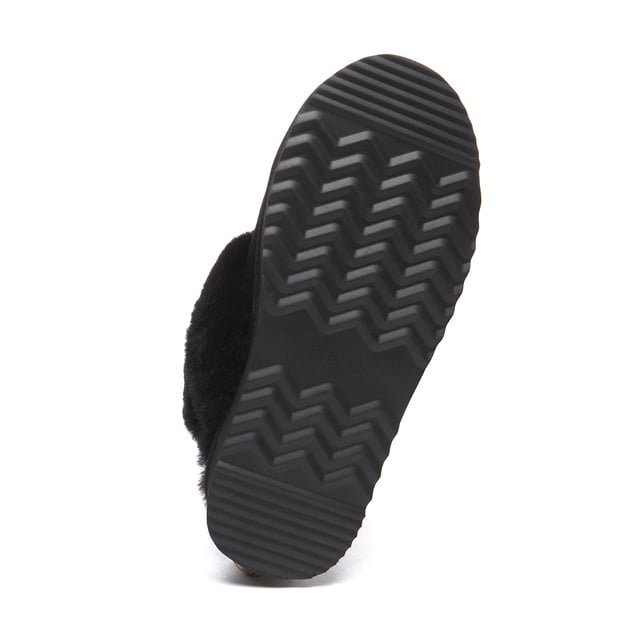 Stay on-trend this winter with these must-have Fantail slipper! Featuring a platform sole with a discreet elastic band for optimal comfort and fit, they also include an extra fluffy buckle strap, offering versatile styling options. Chic and cozy, they're perfect for keeping your feet snug.

Product No. EAU2018

Description:
- Cow Suede Upper
Sheepskin Wool Lining
EVA Sole