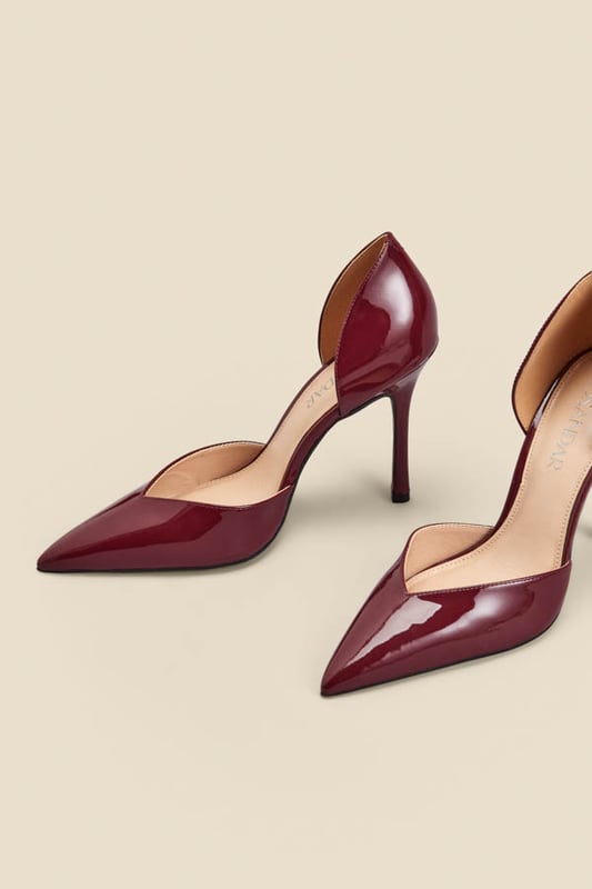 Wine red court cheap shoes