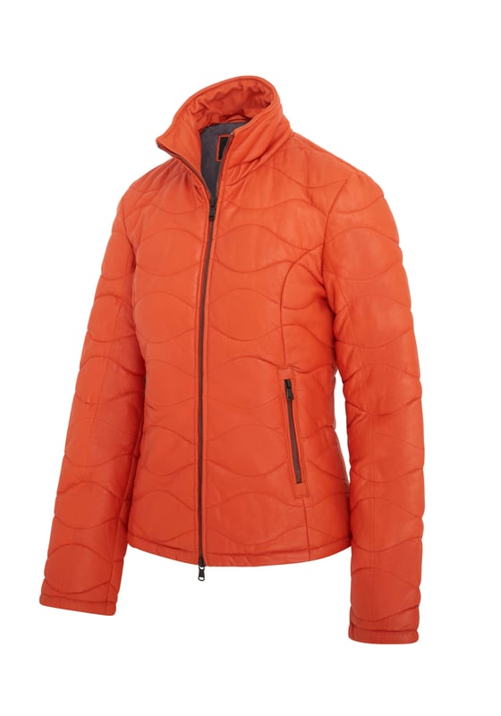 Experience the perfect blend of sophistication and practicality with our Infinity Signature Range Women's Leather Puffer Jacket. Crafted from premium sheep nappa leather, this jacket features innovative insulated quilting and staggered horizontal dash quilt lines for superior warmth and timeless style. Designed with functionality in mind, it boasts an exposed UMZ zip, stand up collar, for added comfort. Zipped handwarmer pockets provide warmth, while the fully cotton-lined interior with two vertical zipped pockets and a phone pocket ensures convenience. This jacket redefines elegance and durability, making it an essential addition to your wardrobe.

Key Features:

Premium sheep nappa leather for luxurious softness.
Insulated quilting for enhanced warmth and style.
Exposed UMZ zip and clever collar zip for unique detailing.
Elastic-trimmed cuffs for added comfort and protection.
Two zipped handwarmer pockets and two inner pockets.
Fully nylon-lined interior with two zipped pockets and a phone pocket.
Timeless design perfect for versatile styling.