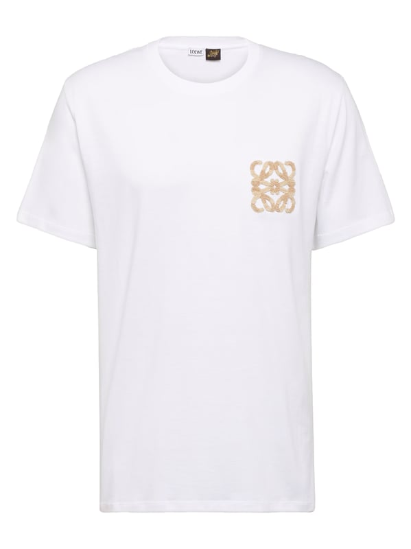 Loewe Paula's Ibiza Anagram Embroidered Logo T-Shirt in White