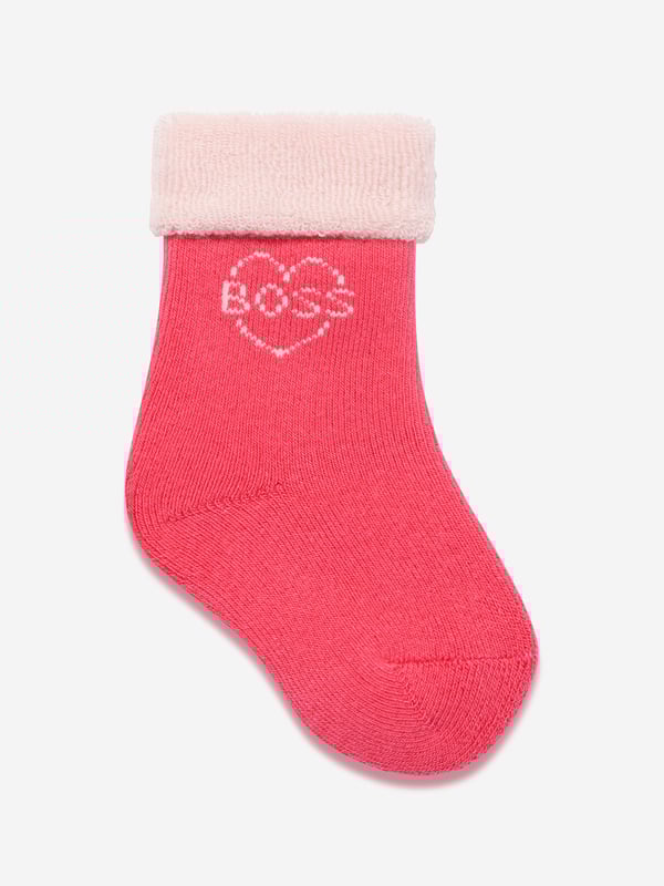 Presenting the exquisite Baby Girls 2 Pack Socks Set in Pink from Boss. Designed exclusively for your little girl, these socks boast flair and comfort. The key characteristics include: ‚Ä¢ Unique Design: The socks feature a stylish print in pink, adding a touch of playfulness and fashion-forward detail to your Baby_Girls ensemble.‚Ä¢ Comfortable Wear: Crafted from superior quality materials, these socks ensure the ultimate comfort for your little princess, fostering her daily escapades.‚Ä¢ Wardrobe Essential: This Baby Girls 2 Pack Socks Set in Pink from Boss is an essential addition to your little girl's wardrobe. Order today and elevate your Baby_Girls style quotient!