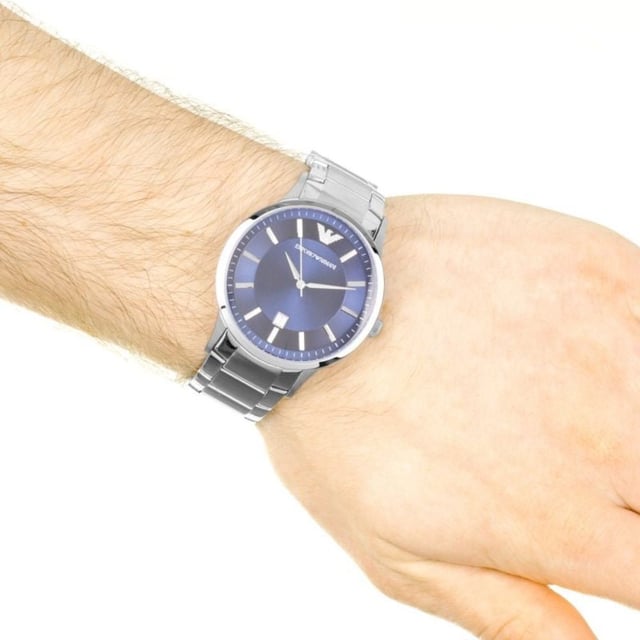 Emporio Armani AR2477 - Reloj para hombre cuarzo acero inoxidable&bull; material: acero inoxidable&bull; cristal: min&egrave;ral&bull; pulsera: acero inoxidable&bull; correa: gris&bull; resistencia al agua: 50 m (5 ATM)&bull; tama&ntilde;o de la caja: 43 mm