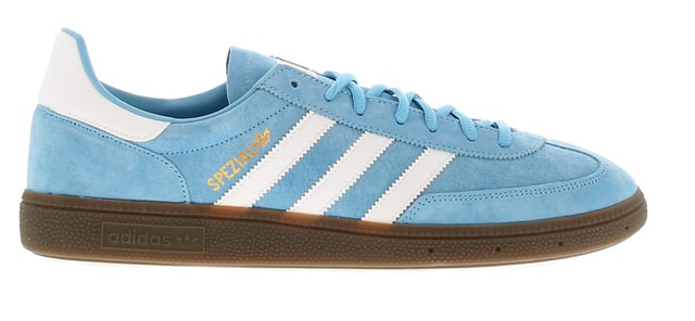 <Ul><Li>Adidas Originals Handball Spezial Herren Sneakers in Himmelblau/Weiß</Li><Li>Herren Adidas Handball Spezial Trainer mit Lederoberfläche. Sieben Ösen-Schnürung. Klassisches 3-Streifen-Design an der Seitenwand und Branding auf der Zunge.</Li><Li>Lederoberfläche</Li><Li>Textilfutter</Li><Li>Kunststoffsohle</Li><Li>Herrenmode Sneakers von Adidas</Li></Ul>