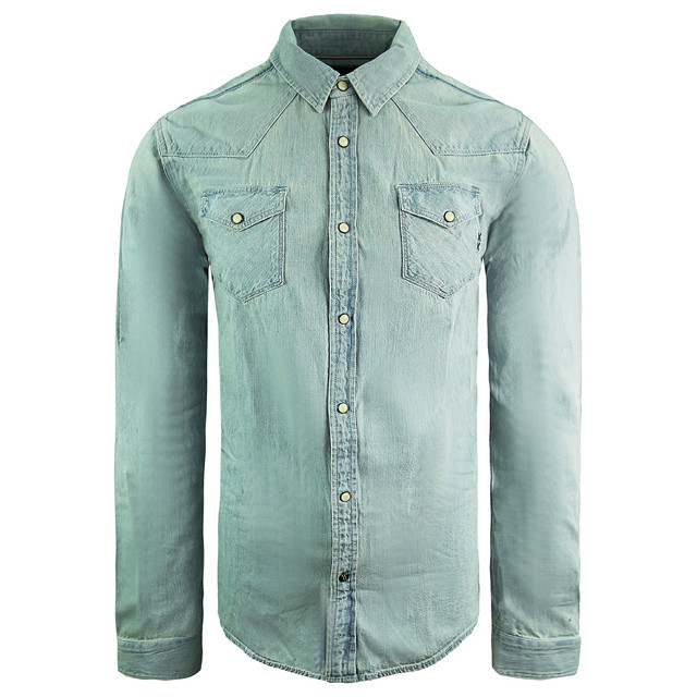 Scotch & Soda Camisa Vaquera Regular Manga Larga Azul Claro Top Hombre 133009 61000