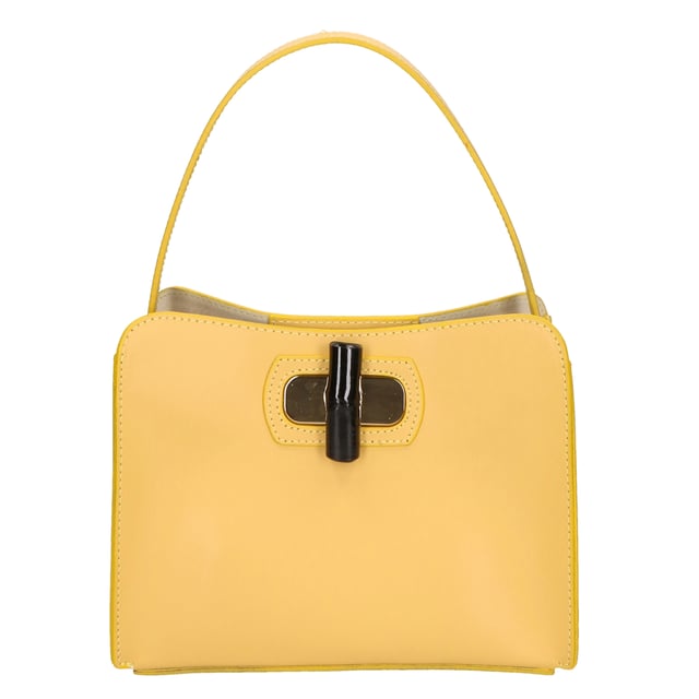 Bolso de mano de mujer de un compartimento en piel arrugada, con bandolera extraíble. Producto artesanal italiano.