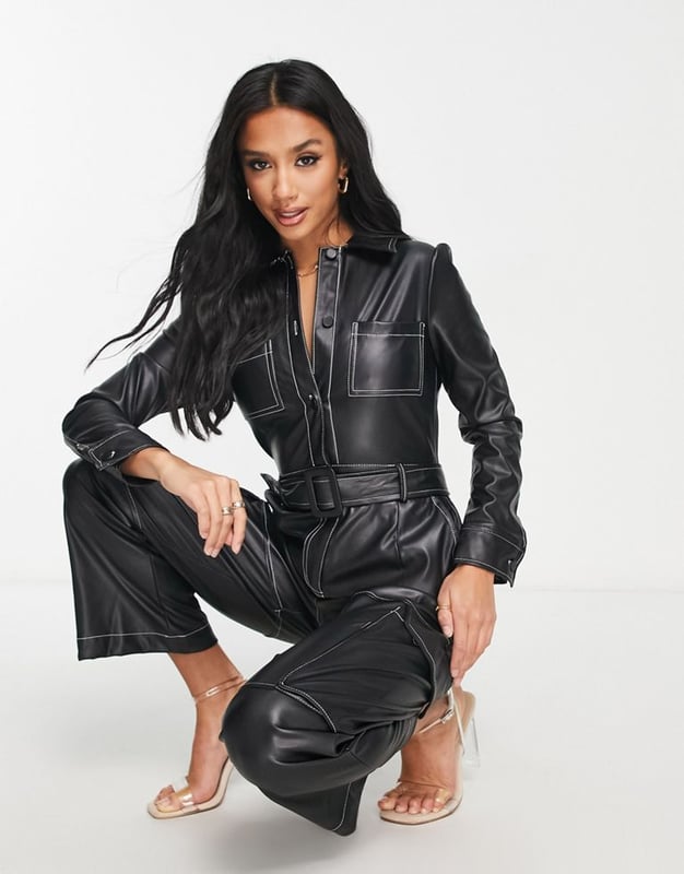 Miss selfridge petite black jumpsuit store