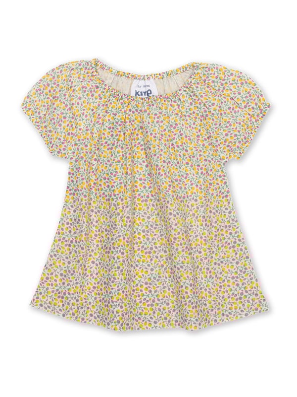 100% organic cotton | Proud to be certified to the Global Organic Textile Standard (GOTS) | Little bud all-over print | Double layer muslin fabric | Short sleeved | Elasticated neckline and cuffs | Made in India | Machine washable at 40 degrees, or at 30 degrees to be kinder to the planet