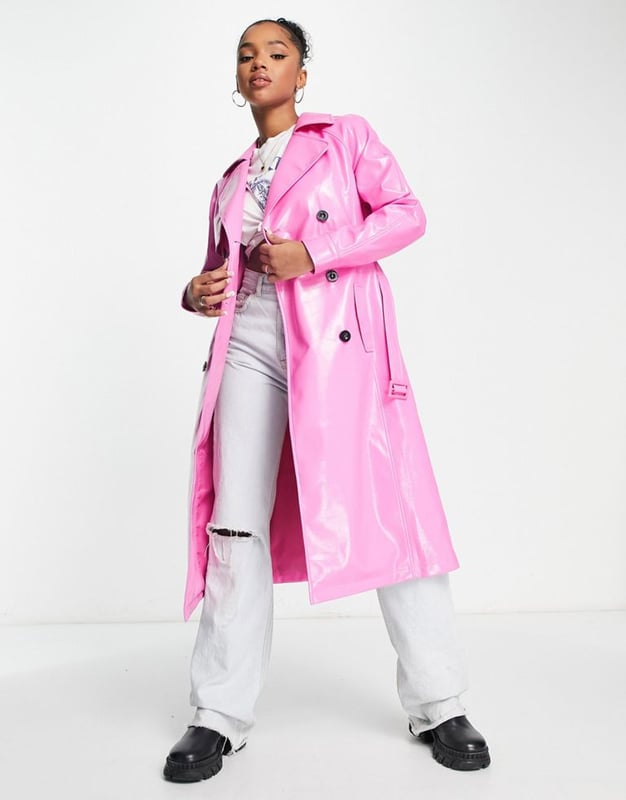 Miss selfridge pink coat clearance