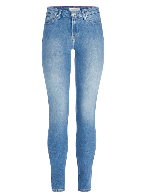 99% Baumwolle, 1% Elasthan; Tommy Hilfiger Jeans; Modell: WW0WW30206 1AE; Hochwertige Verarbeitung; Verschlüsse: Reißverschluss, Knopf; 5-Pocket-Stil; Skinny Fit, normale Taille; Tommy Hilfiger Logo-Details