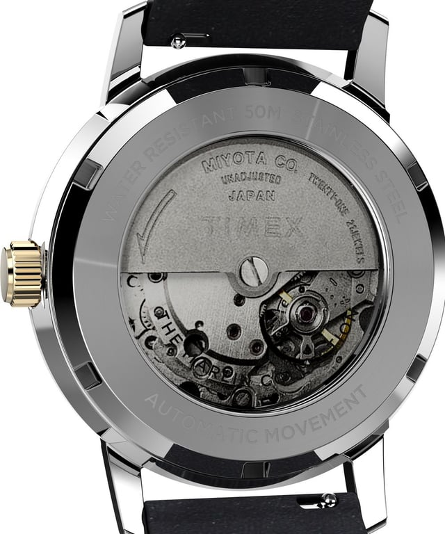This Timex Marlin Automatic Analogue Watch for Men is the perfect timepiece to wear or to gift. It's Silver 40 mm Round case combined with the comfortable Black Leather watch band will ensure you enjoy this stunning timepiece without any compromise. Operated by a high quality Automatic movement and water resistant to 5 bars, your watch will keep ticking.