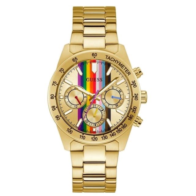 GUESS GW0434G1 Uhr Mann Quarz• Material: Edelstahl• Glas: Mineral• Armband: Edelstahl• Farbe: Gold• Wasserbeständigkeit: 50 m (5 ATM)• Gehäusegröße: 44 mm