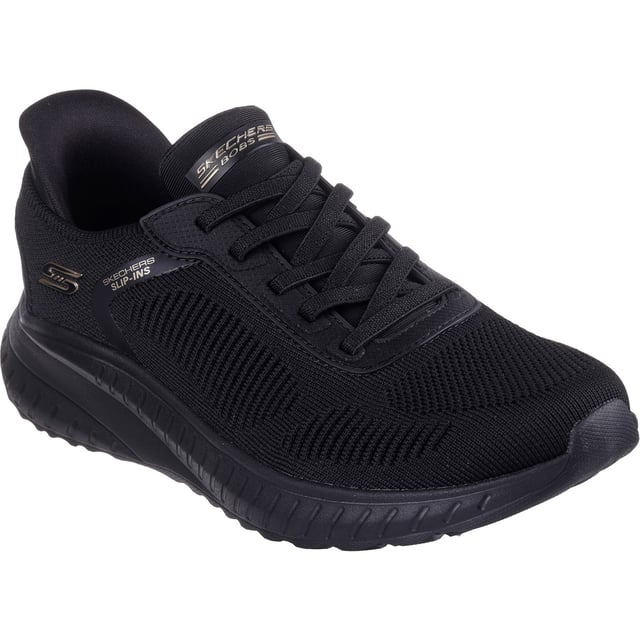 BOBS Sport Squad Chaos Shoe Step into athletic style and comfort wearing Skechers Hands Free Slip-ins: BOBS Sport Squad Chaos - Current Muse. Designed with our Exclusive Heel Pillow, this fashion style features a cushioned Skechers Memory Foam insole.
