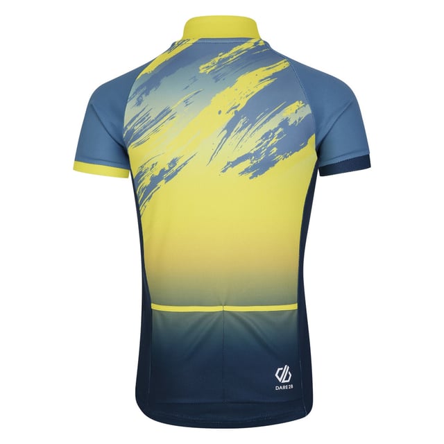 The Dare 2b Speed Up II Jersey. The kids' cycling t-shirt is packed with features to keep them fresh - it moves moisture to the surface and repels odour-causing bacteria. The 1-4 zip is great for airflow. Finished with pockets to the back.