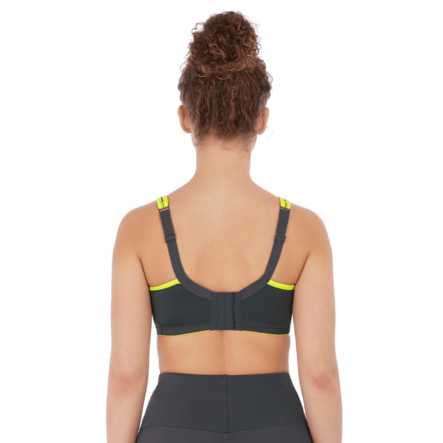 This Freya Active Core Underwired Sports Bra is an activewear essential that provides high impact support and reduces breast movement by up to 80%. This style has been carefully crafted with wide curvature wires and double fabric for a firm, supportive fit, and mesh panels for breathability. Freya Active Core Underwired Sports Bra offers: wide curvature underwires, adjustable, padded straps, mesh panels for breathability, double fabrics for a supportive fit, firm underband, soft hook and eye fastening.  We recommend Hand Wash Only.