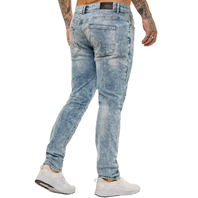 These Enzo Skinny Jeans Ripped Stretch Denim features a zip fly fastening, easy care and comfortable to wear. With two front pockets, two back pockets and one-coin pockets.