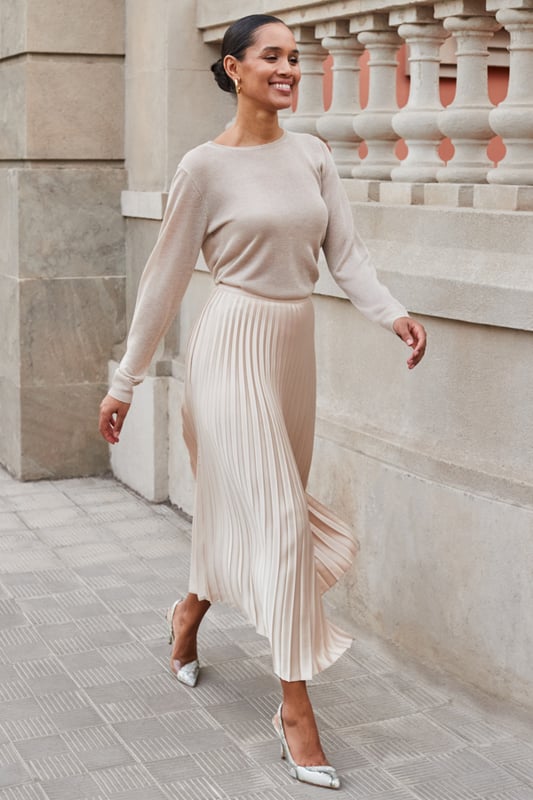 Gold pleated skirt 00 online
