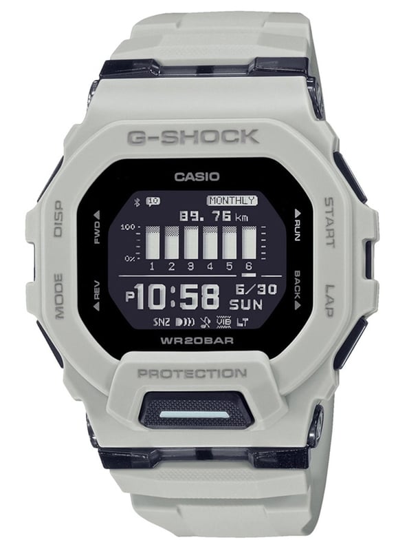 This Casio G-shock Digital Watch for Men is the perfect timepiece to wear or to gift. It's Grey  Rectangular case combined with the comfortable Grey Plastic watch band will ensure you enjoy this stunning timepiece without any compromise. Operated by a high quality Quartz movement and water resistant to 20 bars, your watch will keep ticking. This sporty and trendy watch is a perfect gift for New Year, birthday,valentine's day and so on  -The watch has a calendar function: Day-Date, Bluetooth, Stop Watch, Countdown, Alarm, Light High quality 21 cm length and 24 mm width Grey Plastic strap with a Buckle Case Measurement: 40x45 mm,case thickness: 13 mm, case colour: Grey and dial colour: Black
