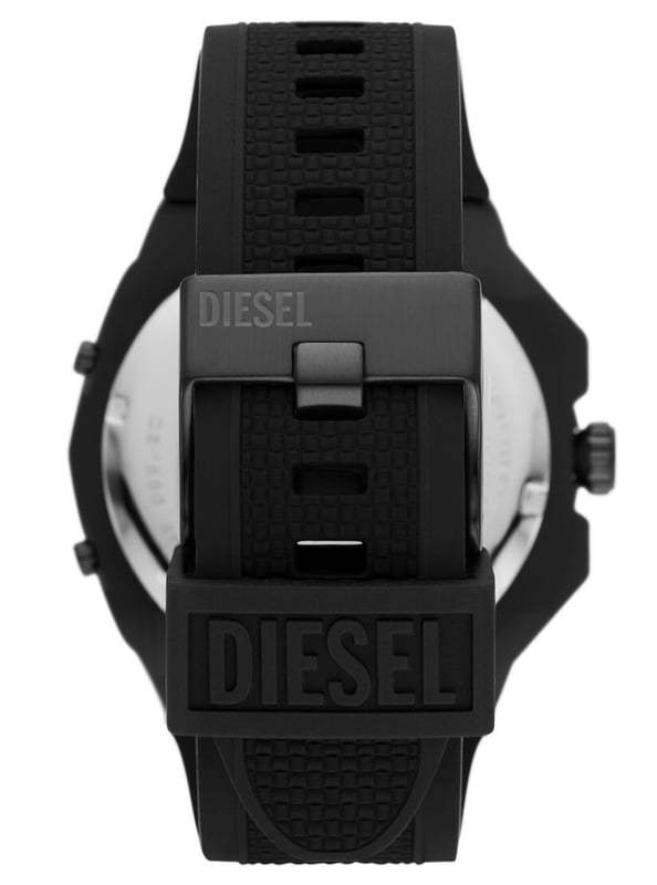 This Diesel Framed Multi Dial Watch for Men is the perfect timepiece to wear or to gift. It's Black 55 mm Round case combined with the comfortable Black Silicone watch band will ensure you enjoy this stunning timepiece without any compromise. Operated by a high quality Quartz movement and water resistant to 5 bars, your watch will keep ticking. This Elegant and practical watch is perfect for all occasions. It’s a great gift for your relatives and friends -The watch has a function:  Dual Time High quality 21 cm length and 28 mm width Black Silicone strap with a Buckle Case diameter: 55 mm,case thickness: 11 mm, case colour: Black and dial colour: Black