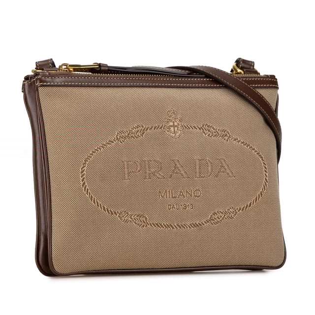Prada double zip sling bag clearance
