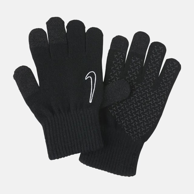 95% Acrylic, 5% Spandex. Fabric: Knitted, Stretch. Cuff: Elasticated. Silicone Grip, Touchscreen Fingertip. Design: Embroidered, Logo, Patterned.