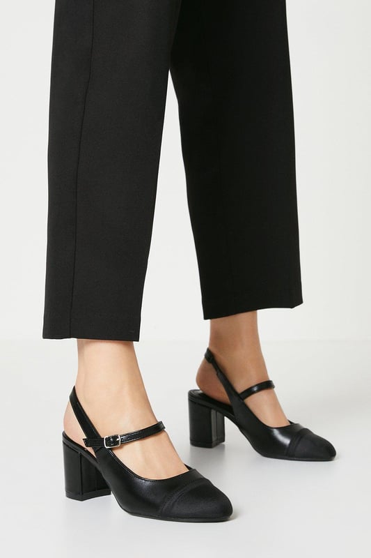 Black almond toe court shoes shop