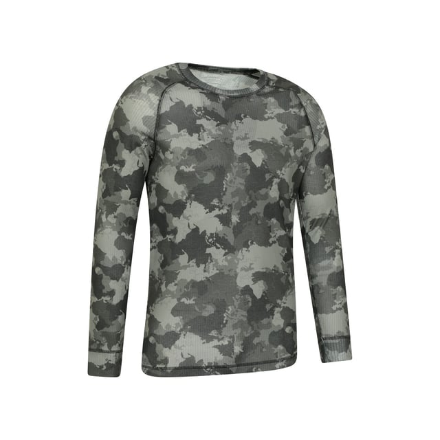 100% Polyester. Fabric: Technical. Design: All-Over Print, Camouflage. Sleeve-Type: Long-Sleeved. Neckline: Round Neck. Fabric Technology: Breathable, High Warmth, Isotherm, Lightweight, Moisture Wicking, Quick Dry.