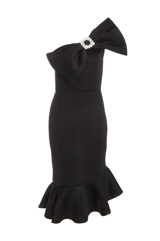 black dress flutter sleeve Midi RTW Style:Full length Pink Live Band: The