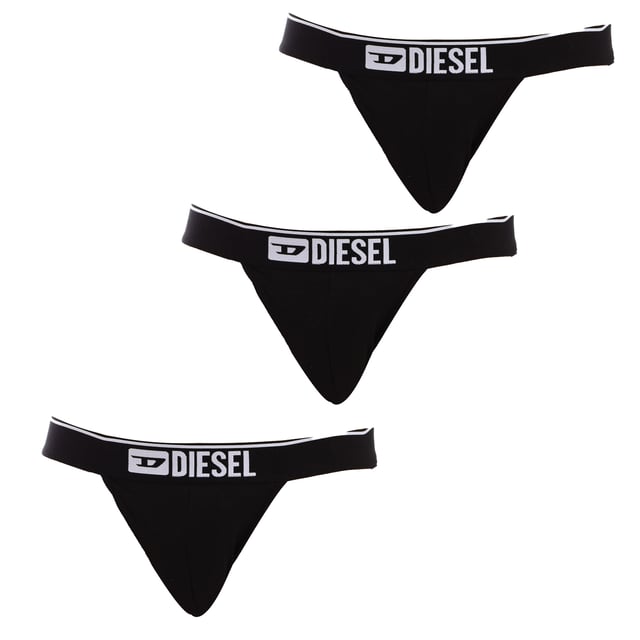 Pack-3 Jockstrap Diesel.
 Breiter Gummibund.
 Bestickung mit dem Markennamen.
 Vorderseite mit konturierter Tasche.
 Elastische Riemen auf der Rückseite.
 Atmungsaktiver Stoff.
 Nähte in Ton gehalten.
 Zusammensetzung: 95% Baumwolle, 5% Elasthan
 Pflege:
Bei maximaler Temperatur von 30º waschen.
 Bei niedriger Temperatur bügeln.
 Kein Bleichmittel verwenden.
 Keinen Trockner verwenden.
 Nicht chemisch reinigen.