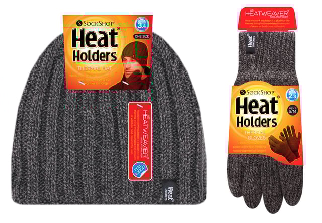 When it gets cold, you need the ultimate set of thermal gear to make sure you’re as warm as possible! Heat Holders is your solution with our mens thermal insulated hat and glove set. Fully faux fur / fleece insulated lined winter hat with superior thermal qualities, keeping your head warm throughout. The ribbed design makes for an extra comfortable fit. These Heat Holders thermal gloves are designed to keep warm air close to the skin, keeping your hands warmer for longer. With a special Heat Holders yarn and Heatweaver plush like lining these gloves prove to have superior moisture breathing abilities whilst insulating your hands and keeping them toasty and warm. Heat Holders Yarn – Specially developed thermal yarn provides high performance insulation against cold. It also has superior moisture breathing abilities. Heat Weaving Lining – Heat Weaver insulation is a plush fur-like thermal lining that maximises the amount of warm air held close to the skin. About Tog Ratings – The tog rating is a measurement for the thermal ability of a garment, approved by British Standard. Cable Construction – Our stretchable rib construction contours around the natural shape of your head, hands and neck for improved fit, warmth and comfort.