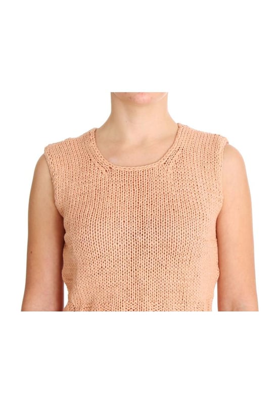 Gorgeous brand new with tags
  Sleeveless vest sweater
  Pink color
  Logo details
  Made in Italy
  Material: 90% Cotton 10% Polyamide