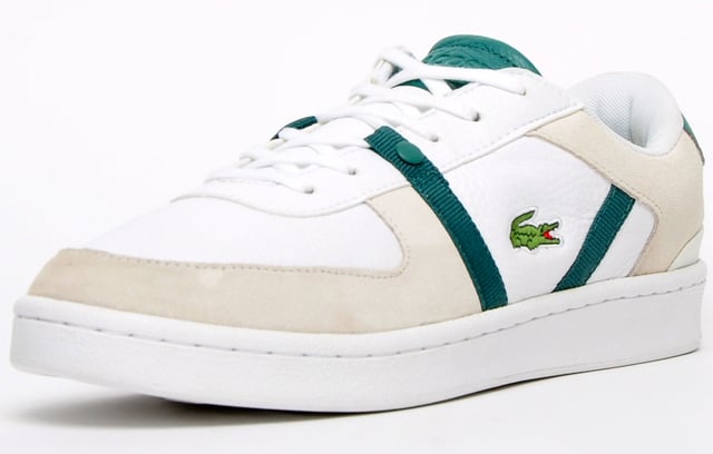 Lacoste SplitStep 120 1 SM Frainers blancos para hombres Lacoste Splitstep 120 1 SM LACEUP TRAVANTES DE MENOS DE CUERO WHITE SUDE 39SMA0060 WG1