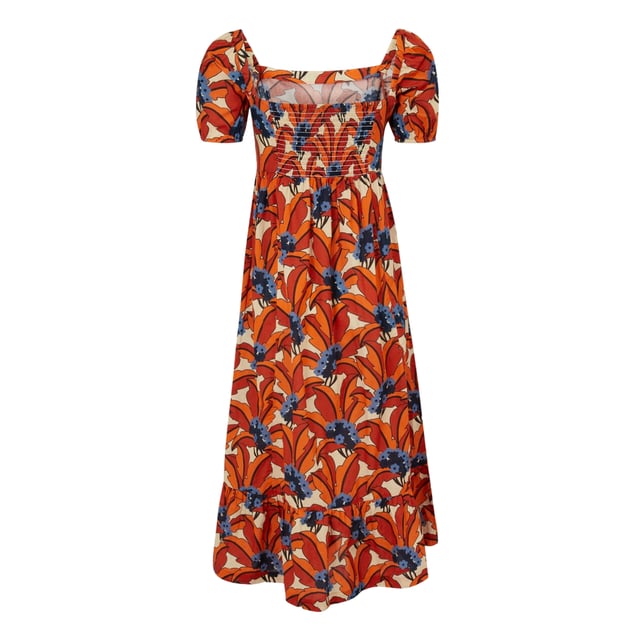 100% Cotton. Fabric: Coolweave, Poplin. Design: All-Over Print, Tropical. Fabric Technology: Breathable. Back Elasticated, Gathered Panel. Neckline: Square Neck. Sleeve-Type: Balloon, Short-Sleeved. Sustainability: Sustainable Materials. 8 UK: 32 in. 10 UK: 34 in. 12 UK: 36 in. 14 UK: 38 in. 20 UK: 45 in. 18 UK: 43 in. 16 UK: 40 in.
