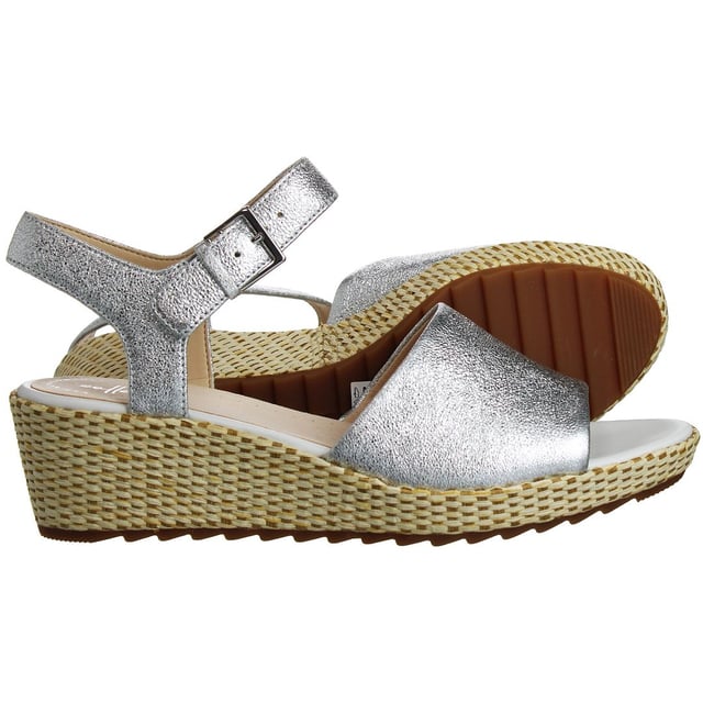Clarks silver best sale wedges