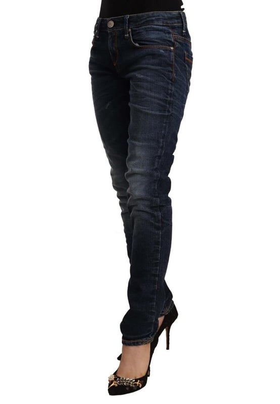 100% Authentic ACHT Skinny Jeans
  Crafted from cotton
  Slim fit
  Zipper and button closure
  Blue washed color
  Made from 98% cotton and 2% elastane
  Two front and two back pockets
  Button fly
  Logo details
Material: 98% Cotton 2% Elastane