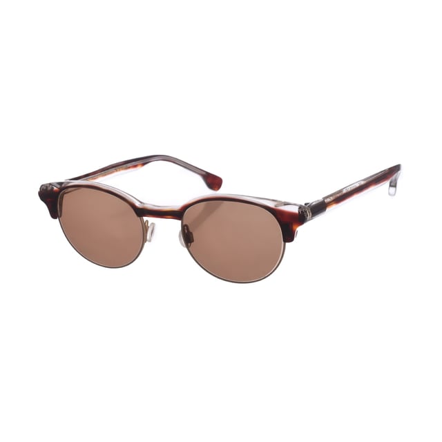Sunglasses No.
 Zen sunglasses with acetate and metal frame.
 Form pantos.
 Acetate temples.
 100% UV Protection.
 Includes a neutral fabric cover.
 Measures: Lens height: 40 mm
 Lens width: 47 mm.
 Bridge: 19 mm.
 Temples: 145 mm.
 Composition: Acetate, Metal
 Care:
Cleaning and maintenance:
 -Clean the glasses with soap and water (neutral).
 - Do not use dirty or abrasive cloths, which may alter the characteristics of the filters.
 - Use only original accessories and spare parts.