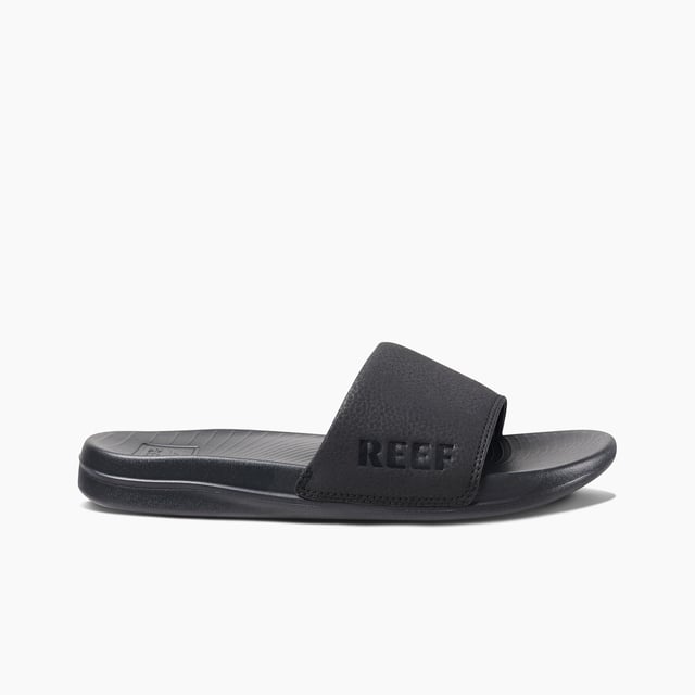 Summer feel too short? These incredibly comfy injection molded slides are a quick fix: with anatomic contouring, a soft padded strap for easy on and off, a non-marking outsole and enhanced biodegradability. Make every day feel like summer.