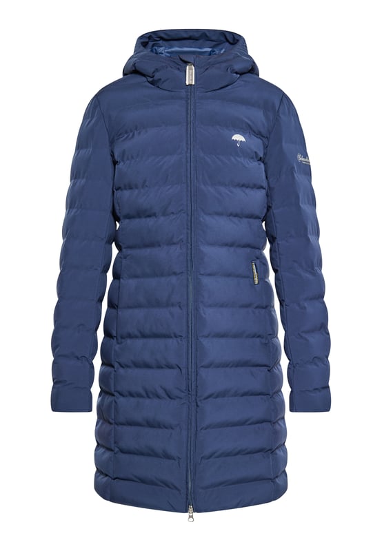 Mit ihrer starken Outdoor-Performance begeistert uns die lange Steppjacke von Schmuddelwedda. Sie ist aus einem beschichteten, wasserdichten Material gefertigt und mit nahtlosen Kammern verarbeitet, was einen weiteren Nässeschutz bietet. Das synthetische Füllmaterial ist nicht nur tierfreundlich, sondern sorgt auch für eine ideale Isolierung. Ein robuster Reißverschluss mit praktischem Kinnschutz, zwei seitliche Eingrifftaschen sowie eine Innentasche ergänzen das zeitlose Design.  Übergangsjacke / Winterjacke
