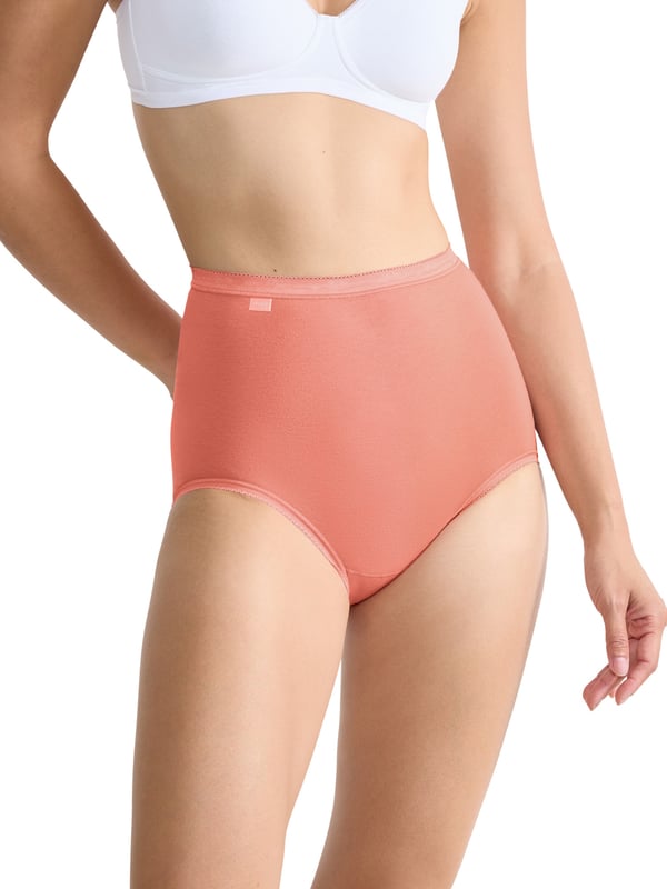 Dieser Damen-Maxi-Slip kombiniert angenehmen Komfort mit femininen Details. Gefertigt aus weichem Baumwollstretch, passt er sich perfekt an und bietet den ganzen Tag über ein angenehmes Tragegefühl. Der hohe Taillenbund und der elastische Bund sorgen für eine bequeme und sichere Passform. Ein gewebtes Label am Bund und der dezente spitzenbesetzte Saum verleihen dem Slip eine elegante Note. Im praktischen Dreierpack erhältlich, umfasst er verschiedene Farben, die Abwechslung in Ihre Unterwäschekollektion bringen. Ideal für Frauen, die auf Stil und Funktionalität gleichermaßen Wert legen. Perfekt für den Alltag und dabei stets bequem und stilvoll.