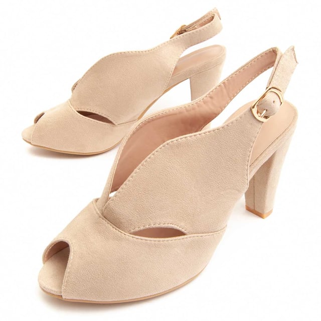 Dames hoge hak sandalen. Comfortabele pasvorm. Gevoerde binnenzool. Antislip zool. Versterkte stiksels. Gemaakt door andere merken voor ons merk. Geschatte hoogte van de hak: 8 cm.