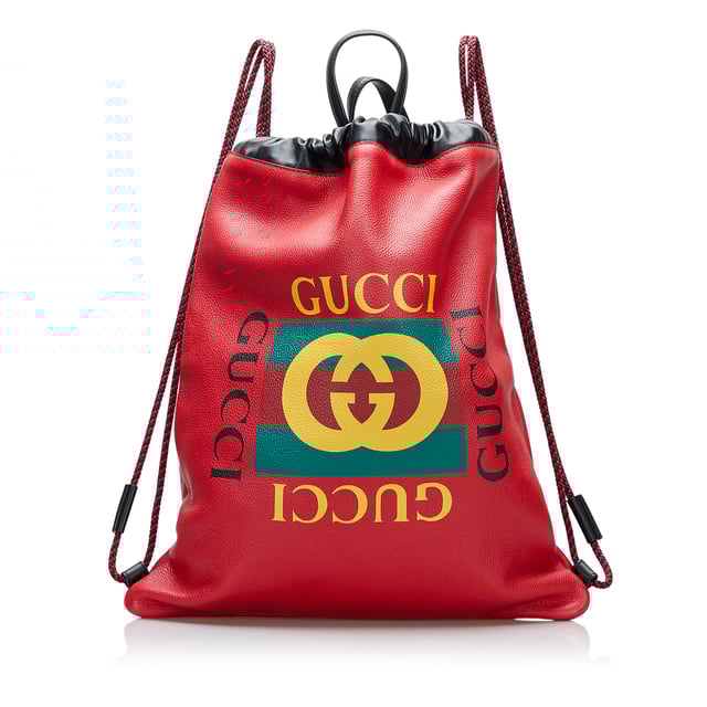 Vintage Gucci Gucci Logo Backpack Red