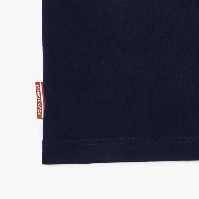Mens Lacoste Sport Ultra-Dry Sport Roland Garros Edition Tennis T-shirt - Organic cotton jersey fabric - Regular fit  straight cut  - Crew neck - Co-branded neck trim - Silicone crocodile on chest - Ref: TH8309-166