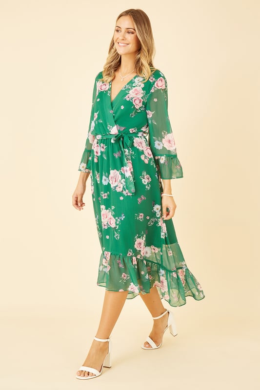 Yumi floral print wrap dress new arrivals