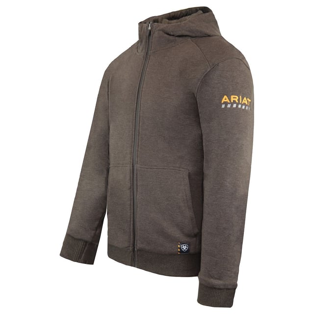 Ariat Long Sleeve Zip Up Brown Mens Cold Weather Reversible Hooded Jacket