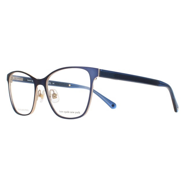 Kate Spade Square Womens Blue Seline  Glasses are a modern square style crafted from lightweight metal. The silicone nose pads ensure comfortable all day wear. Kate Spade's logo features inside the slender temples for brand authenticity.
