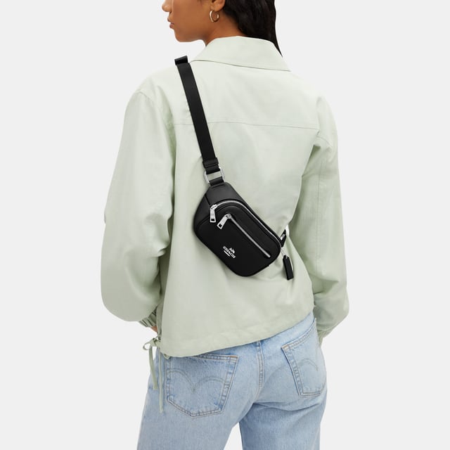 Elias Mini Belt Bag in Pebbled Leather Length 21.5cm,  Width 5.5cm, Height 11.5cm