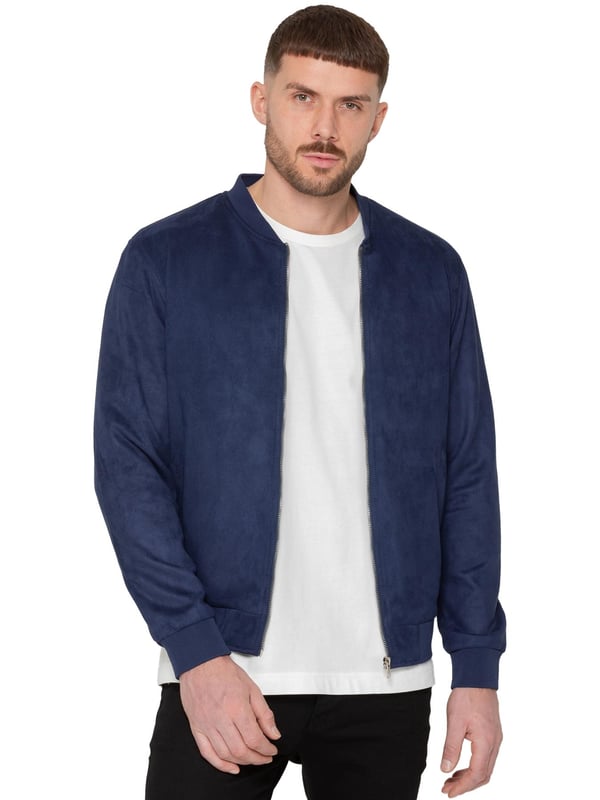 Introducing the Men's Suede Bomber Jacket, a versatile and fashionable wardrobe staple, perfect for layering. Made from soft suede, this jacket offers a luxurious texture and feel. It features a timeless bomber style with a zip-up front, ribbed cuffs, and hem for a comfortable, fitted look. Ideal for both casual and smart-casual settings, the premium suede enhances any ensemble with a touch of sophistication. The jacket also includes two convenient side pockets and an interior pocket for added functionality.