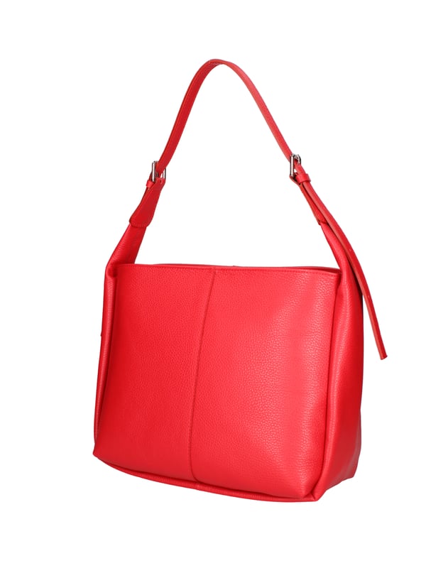 Bolso de hombro para mujeres. El cierre es con zip. Los bolsillos internos son uno con zip y dos abiertos. Los bolsillos externos están ausentes. La correa del hombro está ausente. El mango está en cuero. Hay tres compartimentos internos. El material externo es de cuero en dólar real y paja Tabru. Está alineado internamente en 70% de tela de algodón: 30% de poliéster. Medidas: 31x26x14 cm. Hecho en Italia
