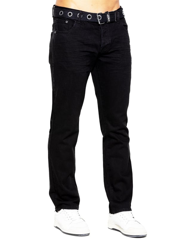 <p><span style="color: rgb(24, 50, 71); font-family: -apple-system, BlinkMacSystemFont, &quot;Segoe UI&quot;, Roboto, &quot;Helvetica Neue&quot;, Arial, sans-serif; font-size: 14px;">Enzo Mens Designer Straight Leg jeans. 5 pockets, Button Fly. Free Branded Belt Included. Branded Rivets and Buttons. Embossed Logo Branding on the Front, Back pocket.</span></p>