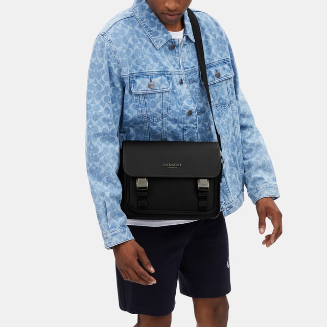 Racer Messenger in Smooth Leather